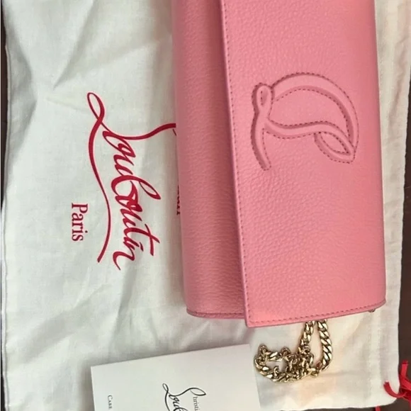 Christian Louboutin Pink Clutch with Gold Chain - Picture 2 of 5